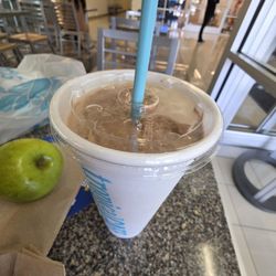 Mocha madness smoothie and apple side.