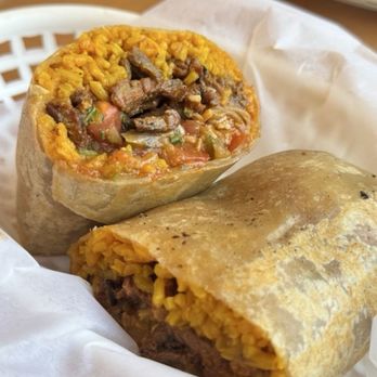 Taqui Taqui - a photo of what they claim is in their burrito - Mexican Near Me - Los Angeles, California