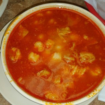 The Lunch Box - This is a small bowl of menudo served with toasted & buttered pan bolio. The red soup made from chile pods and not powder. - Mexican Near Me - El Paso, Texas The Lunch Box - This is a small bowl of menudo served with toasted & buttered pan bolio. The red soup made from chile pods and not powder. - Mexican Near Me - El Paso, Texas