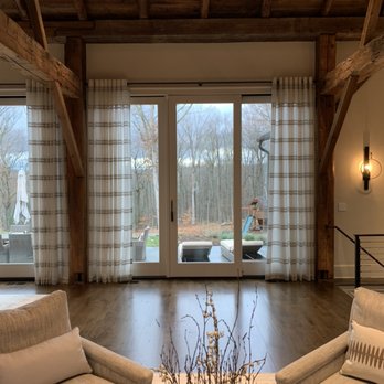 Starlight Interiors - Side panels made and installed in a log mansion in Washington Connecticut! - Shades & Blinds Near Me - Brooklyn, New York