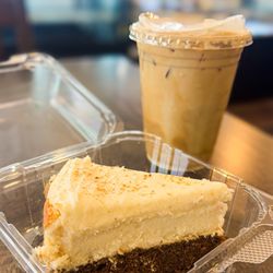 Sweet Dough Coffee And Bake Shop - Gingerbread cheesecake and salted caramel mocha latte