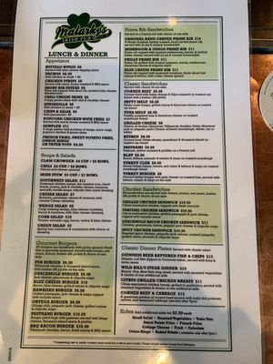 Menu photo 2 Malarky's Irish Pub Newport Beach, CA Menu photo 2 Malarky's Irish Pub Newport Beach, CA