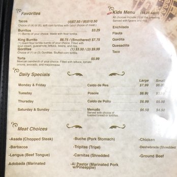 La Espiga De Oro - Menu - Mexican Near Me - Clovis, New Mexico