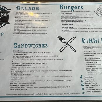 Burger Bar Cafe - Menu page 1 - New American Near Me - Llano, Texas Burger Bar Cafe - Menu page 1 - New American Near Me - Llano, Texas