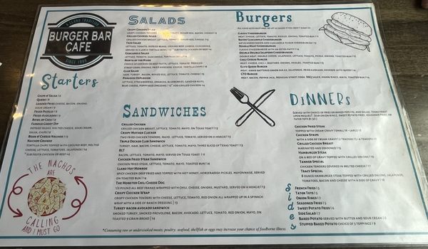 Menu photo 1 Burger Bar Cafe Llano, TX Menu photo 1 Burger Bar Cafe Llano, TX