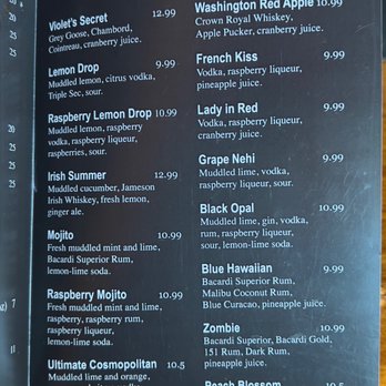 Asian 1 - Alcohol Menu 1 - Asian Fusion Near Me - Burlington, Washington