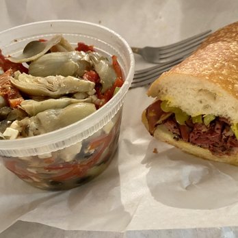 All About the Bread - Hot pastrami sandwich and artichoke Mediterranean salad - Sandwiches Near Me - Los Angeles, California