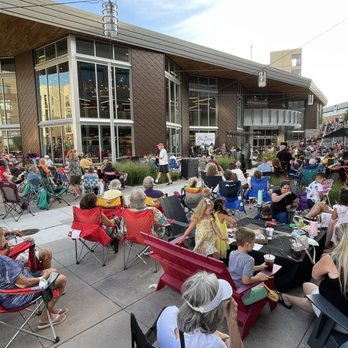 Lenexa Public Market - Friday Night Sound Bites - the band is called The Hoo Doos (wide angle picture) - Public Markets Near Me - Lenexa, Kansas