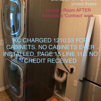 Kowalski Construction - This is the 'after' of our laundry room. We were charged for cabinetry and we do not have any installed. - General Contractors Near Me - Phoenix, Arizona