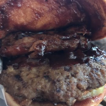 Carl's Jr - Top view Rib burger 1/2lb 2017 - Burgers Near Me - Foster City, California