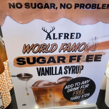 Alfred Coffee - I like that they make a sugar free version. - Coffee & Tea Near Me - Pasadena, California Alfred Coffee - I like that they make a sugar free version. - Coffee & Tea Near Me - Pasadena, California