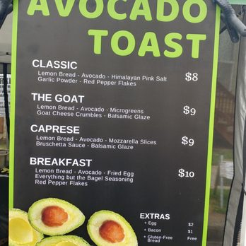 Smashed Avocado Toast - Menu - Food Stands Near Me