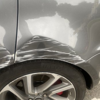 NAS Car Collision Center - Huge dent and scratches before repairs - Body Shops Near Me - Los Angeles, California