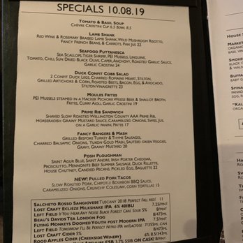 The House On Parliament - Menu - British Near Me - Toronto, Ontario