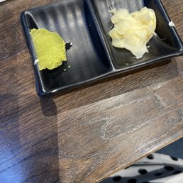 Dried out wasabi and ginger.