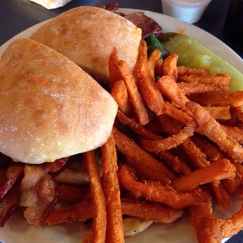 Cafe Brazil - BLT add cheese with sweet potato fries - Coffee & Tea Near Me - Carrollton, Texas