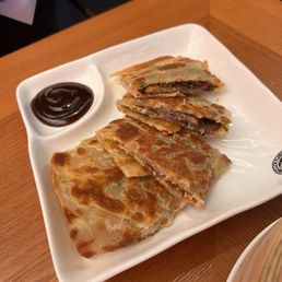 Scallion pancake with braised beef Scallion pancake with braised beef