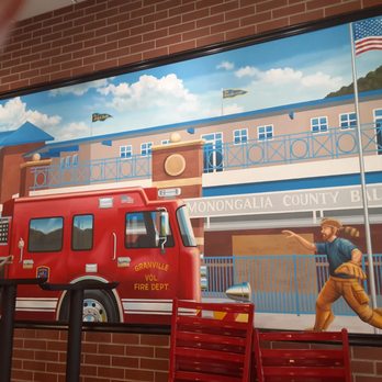 Firehouse Subs - a mural of a firetruck - Sandwiches Near Me - Morgantown, West Virginia