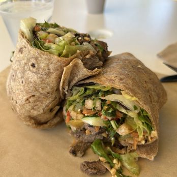 Original ChopShop - Thai crunch salad as a wrap with beef and no chives - American Near Me - The Woodlands, Texas Original ChopShop - Thai crunch salad as a wrap with beef and no chives - American Near Me - The Woodlands, Texas