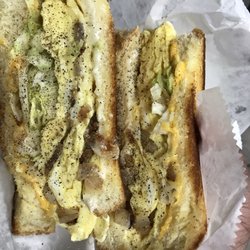 Billy Coney Island - Grilled Cheese On Texas Toast With Folded Scrambled Eggs, Grilled Onions, Lettuce, & Salt N Pepper.. #PERFECT!!