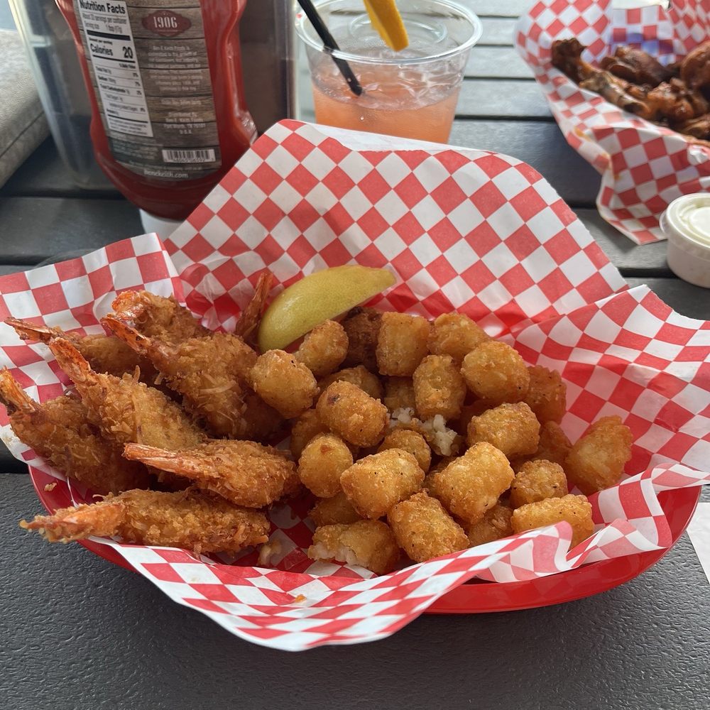 Coconut shrimp with tots Coconut shrimp with tots