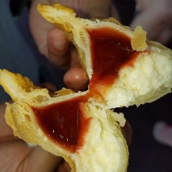 Las Olas Cafe - Inside of guava and cheese empanada. - Cuban Near Me - Miami Beach, Florida