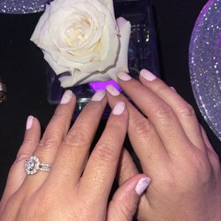 Deluxury Nail & Spa - Light pink with silver glitter ombré.