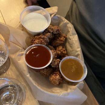 Perrin Brewing Company - boneless wings with BBQ sauces - Breweries Near Me - Comstock Park, Michigan