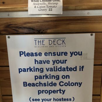 The Deck - Parking reminder - New American Near Me - Tybee Island, Georgia The Deck - Parking reminder - New American Near Me - Tybee Island, Georgia