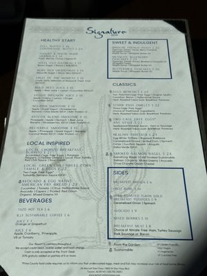 Menu photo 1 Signature Grill Tucson, AZ Menu photo 1 Signature Grill Tucson, AZ