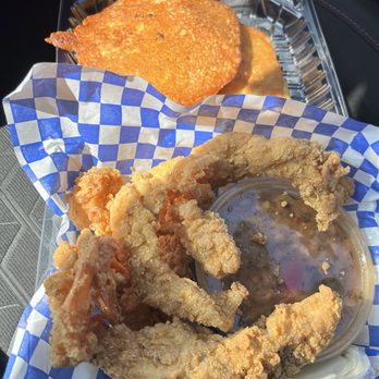 Tori's Place - Catfish & Prawns with a double Buttered Hot Water Corn Bread - Soul Food Near Me - Sacramento, California Tori's Place - Catfish & Prawns with a double Buttered Hot Water Corn Bread - Soul Food Near Me - Sacramento, California