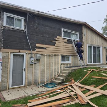 Horizon Roofing And Siding - Off with the 1958 siding and on with the new! - Roofing Near Me