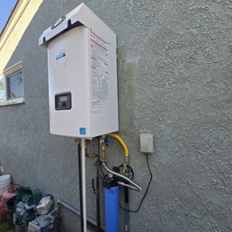 Tankless water heater installation. Tankless water heater installation.