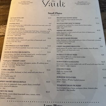 The Vault - Menu. - American Near Me - Pompano Beach, Florida The Vault - Menu. - American Near Me - Pompano Beach, Florida