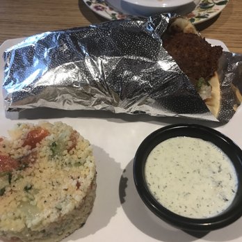 Cous Cous Cafe - Falafel Sandwich + Cous Cous Salad - Moroccan Near Me - Oklahoma City, Oklahoma
