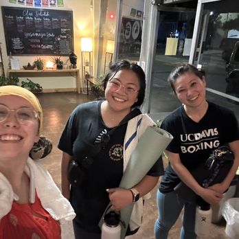 Yogamaya Studio - Our wonderful Studio Operator, Crystal, with two amazing students! - Yoga Near Me - Vacaville, California