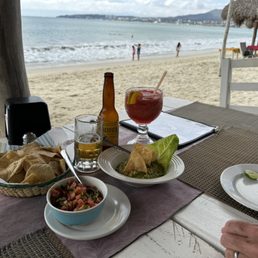 Chips, guacamole, and salsa.