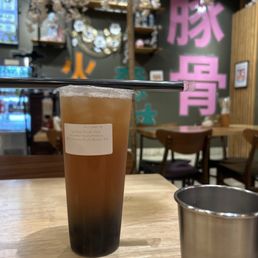 Lychee fruit tea with boba Lychee fruit tea with boba