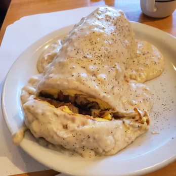 Country Kitchen - Breakfast burrito with gravy over the top - American Near Me - Ramona, California Country Kitchen - Breakfast burrito with gravy over the top - American Near Me - Ramona, California