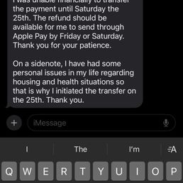 Same excuse but refuses to refund us. Same excuse but refuses to refund us.