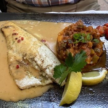Le Bistro du Peyra - Sea bass and amazing ratatouille - so fresh, so delectable, so wanting more .., - Seafood Near Me - Vence, 06