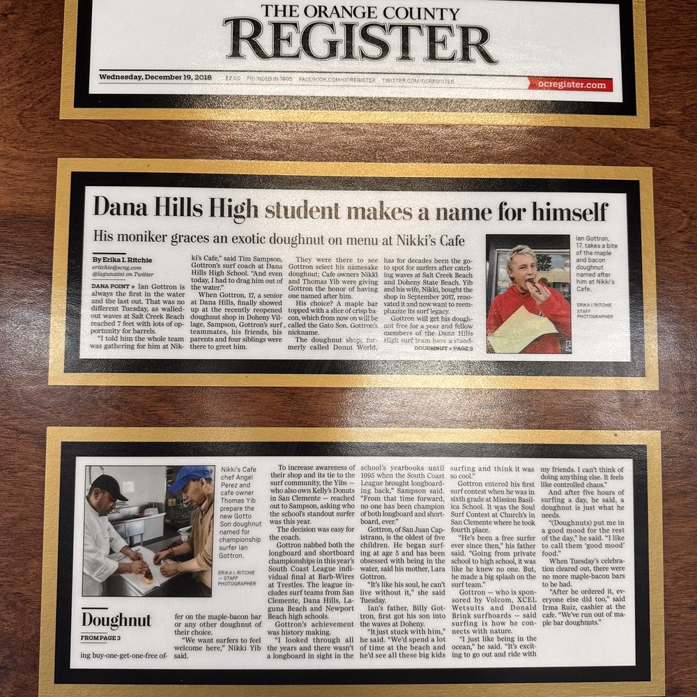 Nikki's Cafe - Local media recognized for the maple bacon bar. - Donuts Near Me - Capistrano Beach, California