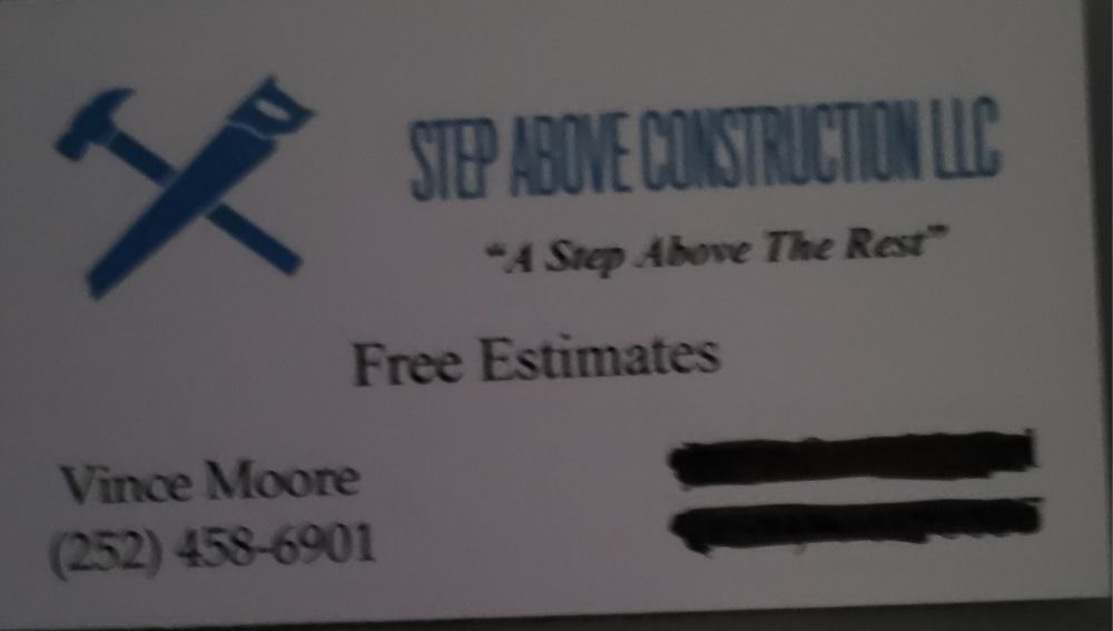 STEP ABOVE CONSTRUCTION Updated June 2024 Rocky Mount, North