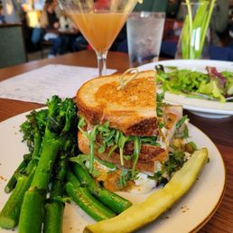 G.o.a.t Cheese Grilled Cheese and broccolini