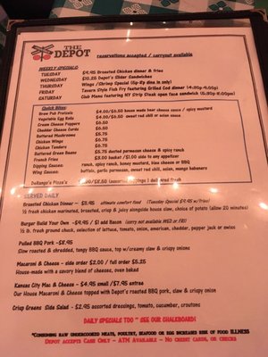 Menu photo 5 Depot Caledonia, WI