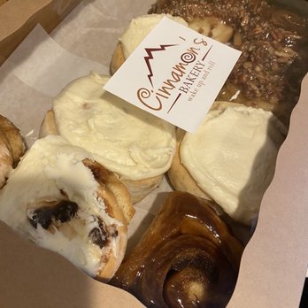 Cinnamon's Bakery - Regular cinnamon roll, raisin, pecan and salted caramel - Bakeries Near Me - Estes Park, Colorado Cinnamon's Bakery - Regular cinnamon roll, raisin, pecan and salted caramel - Bakeries Near Me - Estes Park, Colorado