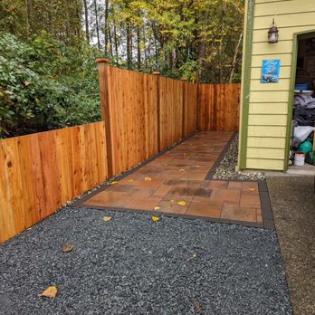 L&S Landscape - Front side yard with fence and walkway - Landscaping Near Me