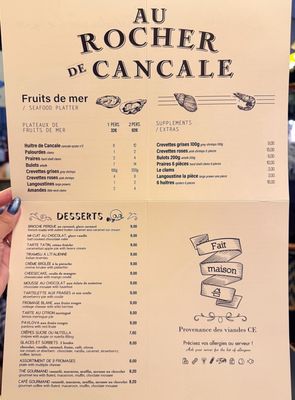 Menu photo 1 Au Rocher de Cancale Paris, 75 Menu photo 1 Au Rocher de Cancale Paris, 75