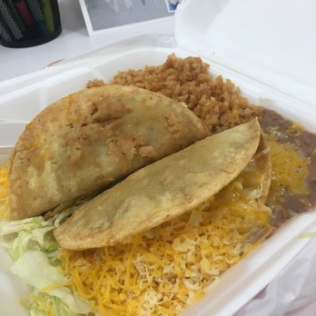 El Amigo Restaurant - Two deep fried chicken tacos, beans and rice $7! - Mexican Near Me - Glendora, California