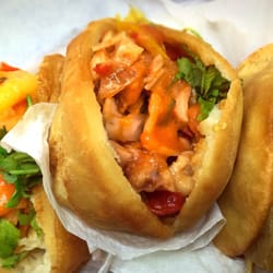 Wepa Arepa - Mofongo & shrimp, mofongo & conch, cuajo stuffed arepas